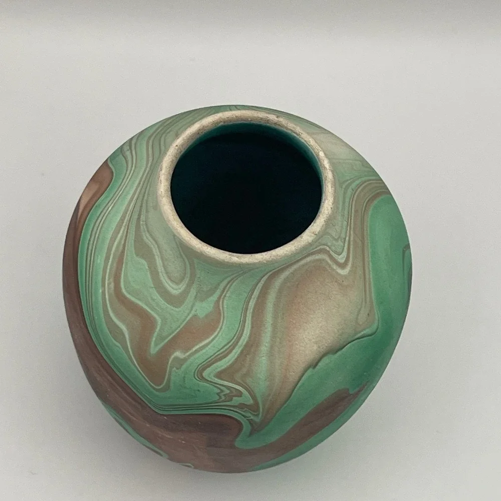Evans Plunge Hot Springs Made in‎ USA Swirl Glaze Art Pottery Vase